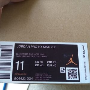 Nike AIR jumpman Jordan Proto-max 720 Size 11